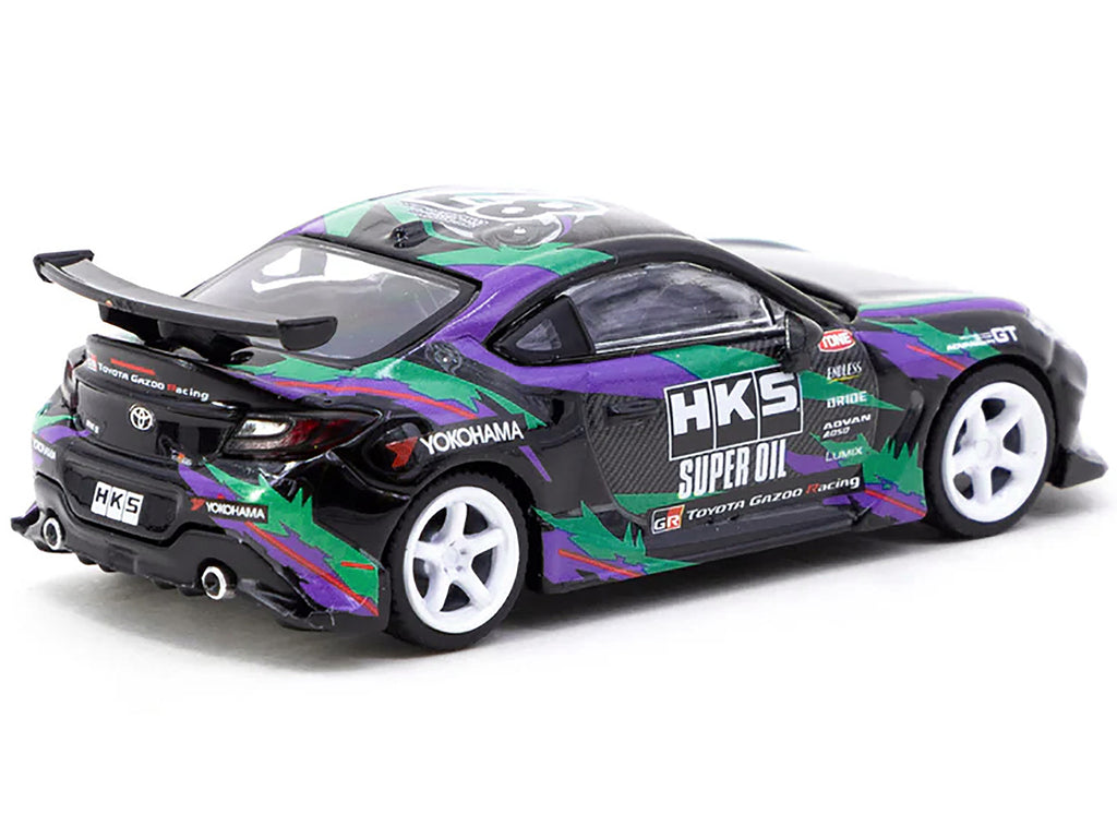 Toyota GR86 RHD (Right Hand Drive) "HKS" Black with Graphics "Global64" Series 1/64 Diecast Model by Tarmac Works - image 2