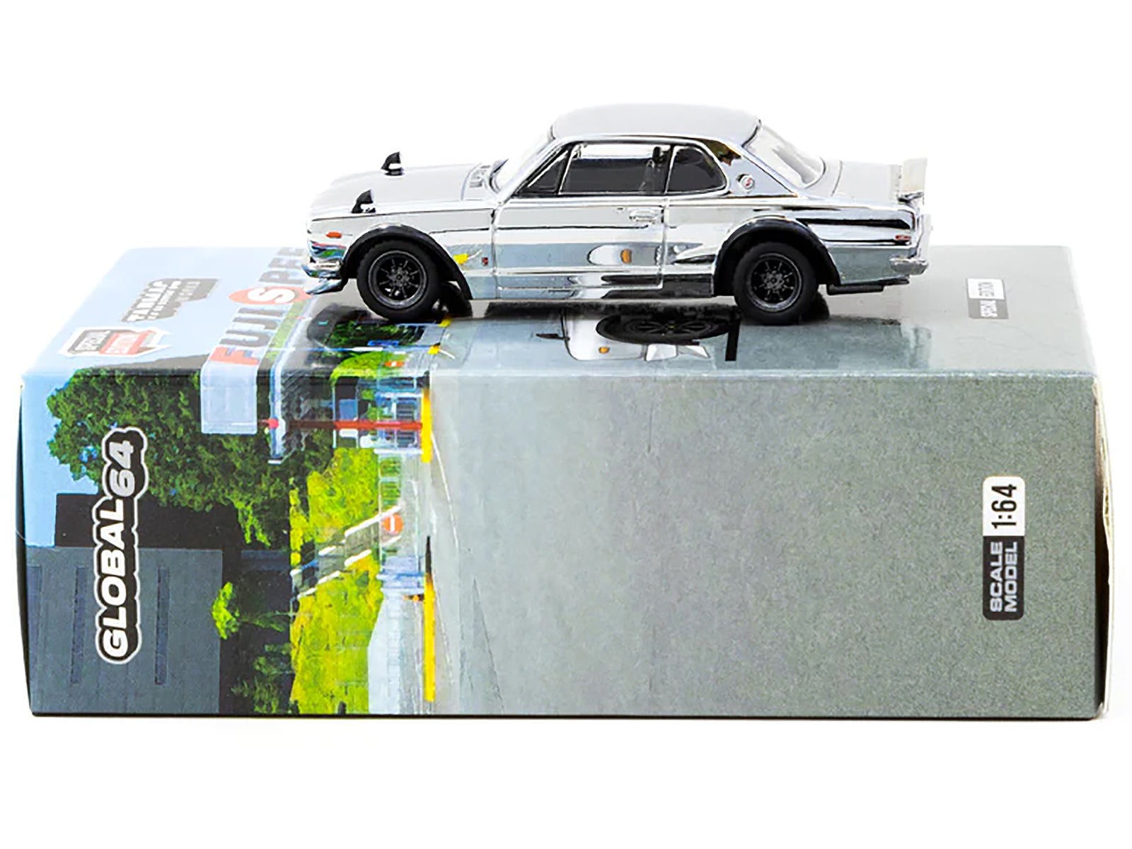 Nissan Skyline HT 2000GT-R RHD (Right Hand Drive) Silver Chrome "Japan Special Edition" "Global64" Series 1/64 Diecast Model Car by Tarmac Works - image 3