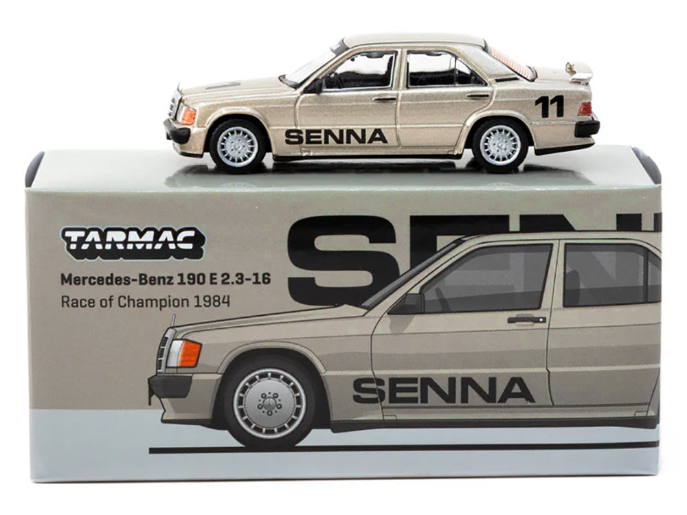 Mercedes-Benz 190 E 2.3-16 #11 Ayrton Senna Winner "Race of Champions" (1984) "Global64" Series 1/64 Diecast Model by Tarmac Works - image 3