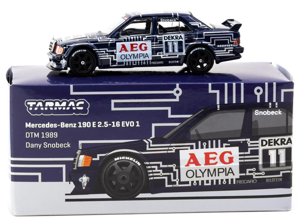 Mercedes-Benz 190 E 2.5-16 EVO 1 #11 Dany Snobeck "Deutsche Tourenwagen Meisterschaft (DTM)" (1989) "Global64" Series 1/64 Diecast Model by Tarmac Works - image 3