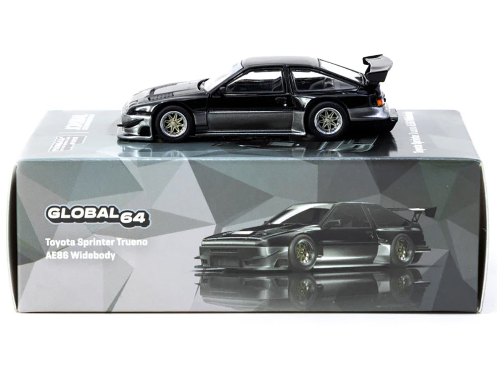 Toyota Sprinter Trueno AE86 Widebody RHD (Right Hand Drive) "Jonsibal Designworks" Black and Gray Metallic "Global64" Series 1/64 Diecast Model by Tarmac Works - image 3