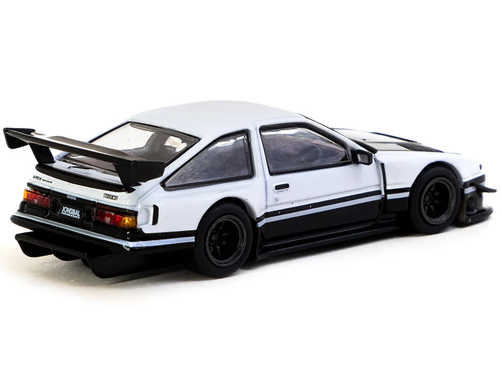 Toyota Sprinter Trueno AE86 Widebody RHD (Right Hand Drive) White and Black with Tarmac Cards "Global64" Series 1/64 Diecast Model by Tarmac Works - image 2