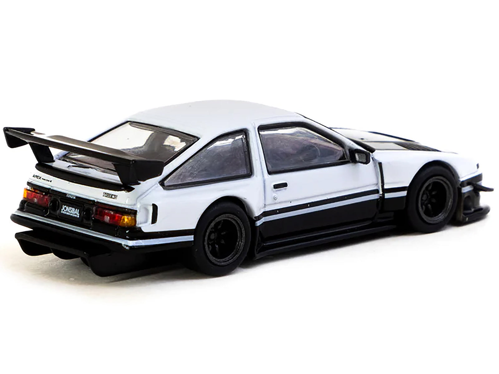 Toyota Sprinter Trueno AE86 Widebody RHD (Right Hand Drive) White and Black with Tarmac Cards "Global64" Series 1/64 Diecast Model by Tarmac Works - image 2