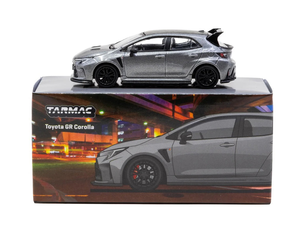 Toyota GR Corolla RHD (Right Hand Drive) Gray Metallic with Metal Oil Can Packaging "Global64" Series 1/64 Diecast Model Car by Tarmac Works - image 4