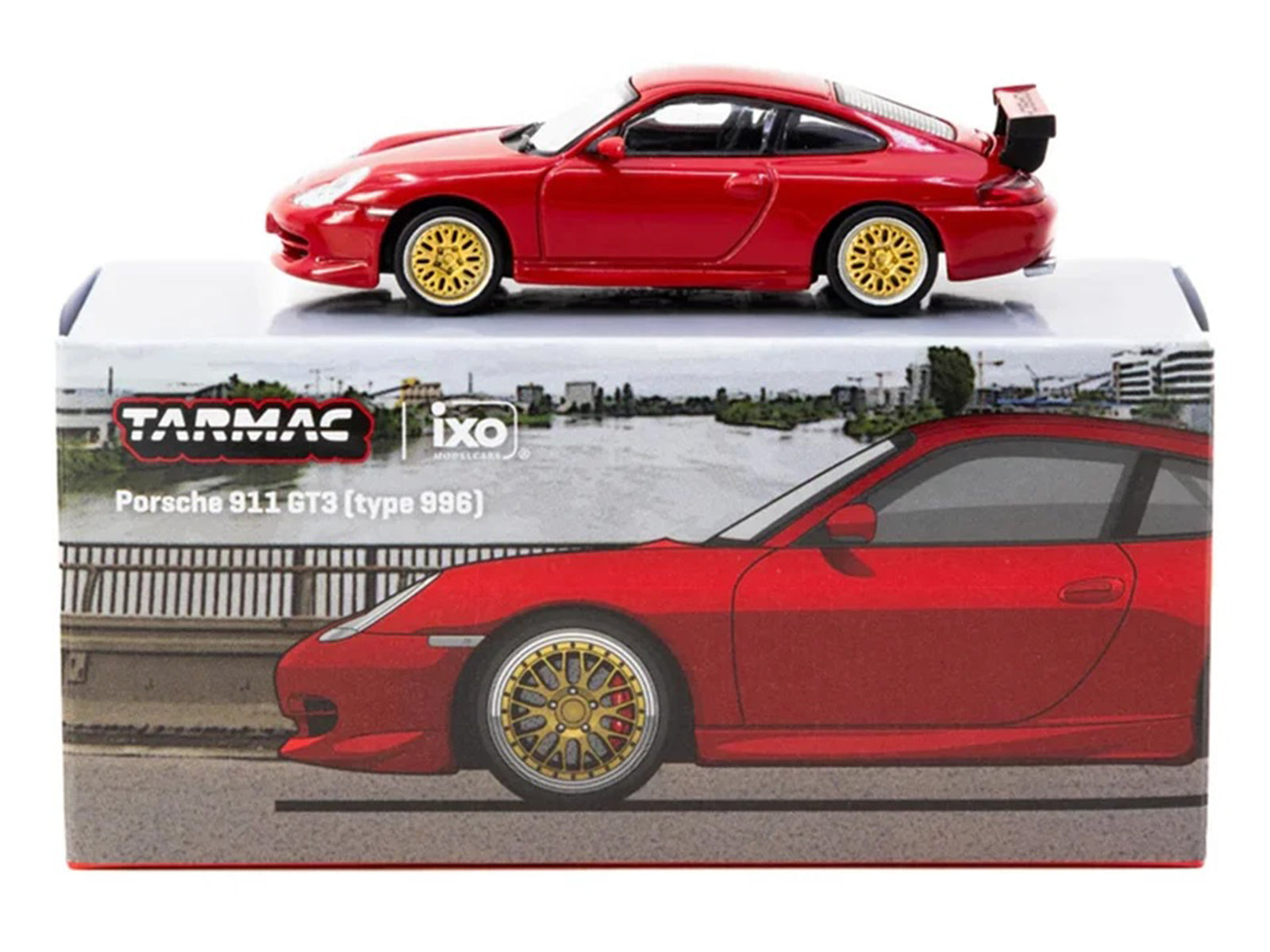 Porsche 911 GT3 (996) Red "Global64" Series 1/64 Diecast Model by Tarmac Works - image 4