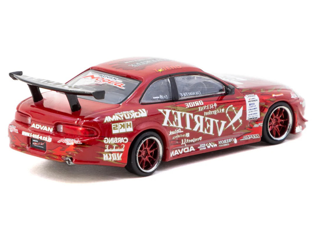 Toyota VERTEX Ridge TE3005 Soarer RHD (Right Hand Drive) Red Metallic with Graphics and Tarmac Cards "Global64" Series 1/64 Diecast Model Car by Tarmac Works - image 3