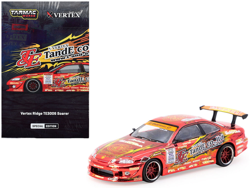 Toyota VERTEX Ridge TE3006 Soarer RHD (Right Hand Drive) Chrome Red with Graphics "Tokyo Auto Salon 2026" "Global64" Series 1/64 Diecast Model Car by Tarmac Works