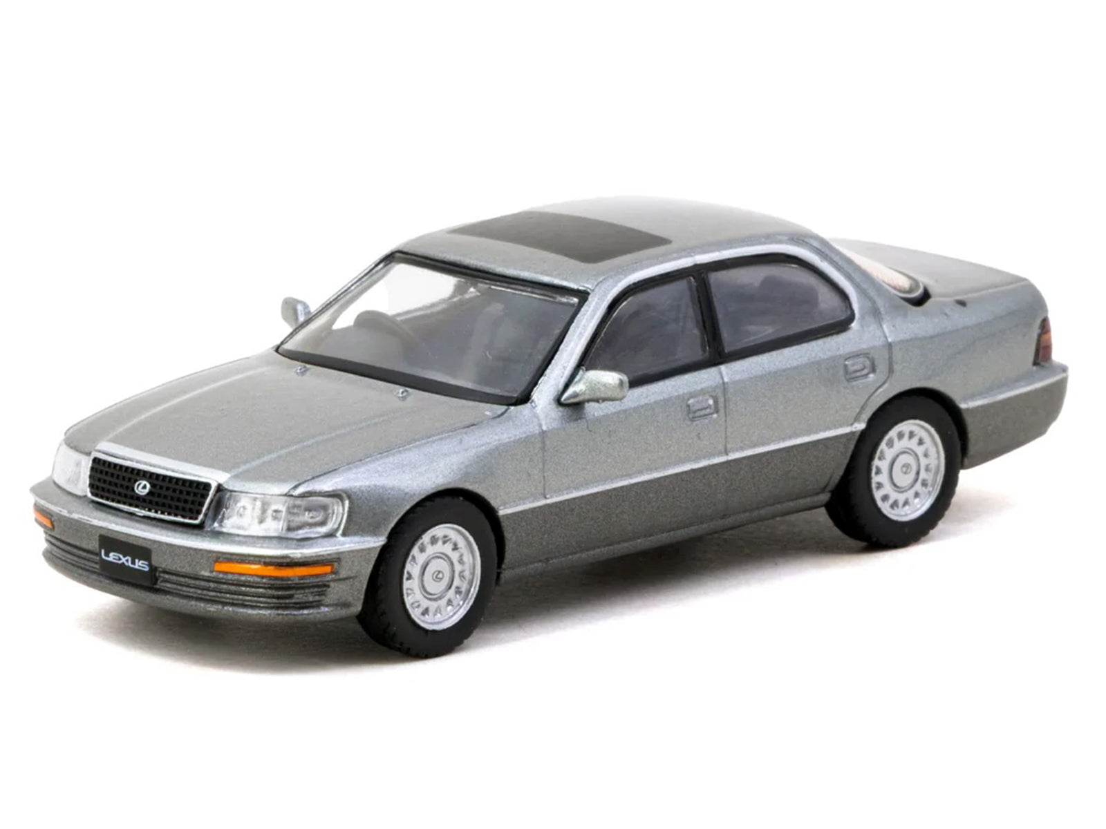 Lexus LS400 RHD (Right Hand Drive) Flint Gray Metallic "Global64" Series 1/64 Diecast Model Car by Tarmac Works - image 2