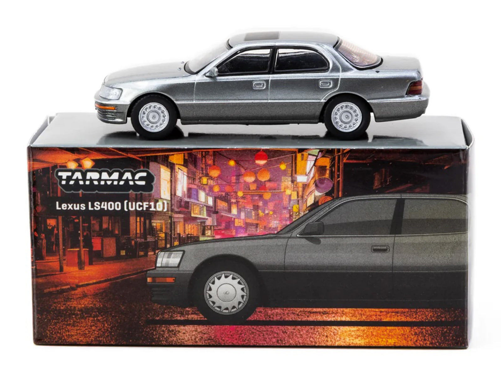 Lexus LS400 RHD (Right Hand Drive) Flint Gray Metallic "Global64" Series 1/64 Diecast Model Car by Tarmac Works - image 4