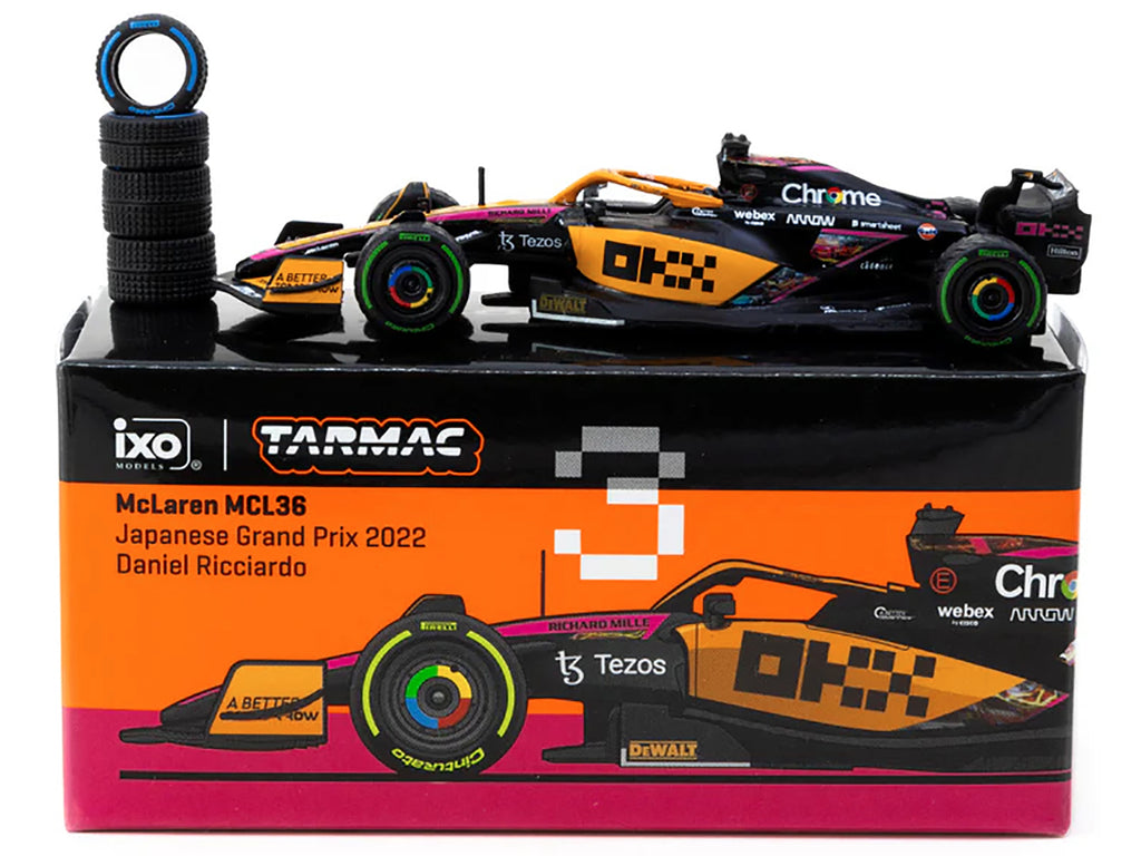 McLaren MCL36 #3 Daniel Ricciardo Formula One F1 "Japanese GP" (2022) "Global64" Series 1/64 Diecast Model Car by Tarmac Works - image 3