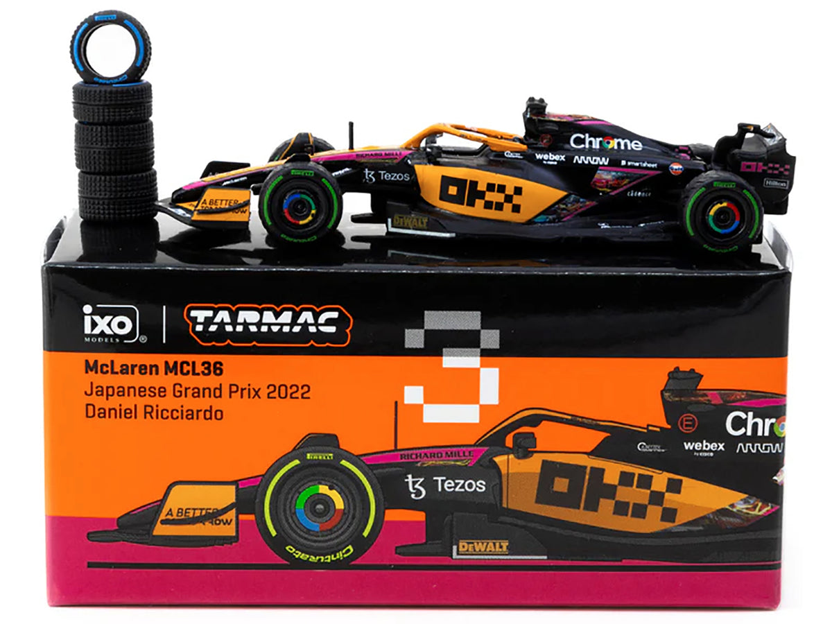McLaren MCL36 #3 Daniel Ricciardo Formula One F1 "Japanese GP" (2022) "Global64" Series 1/64 Diecast Model Car by Tarmac Works - image 3
