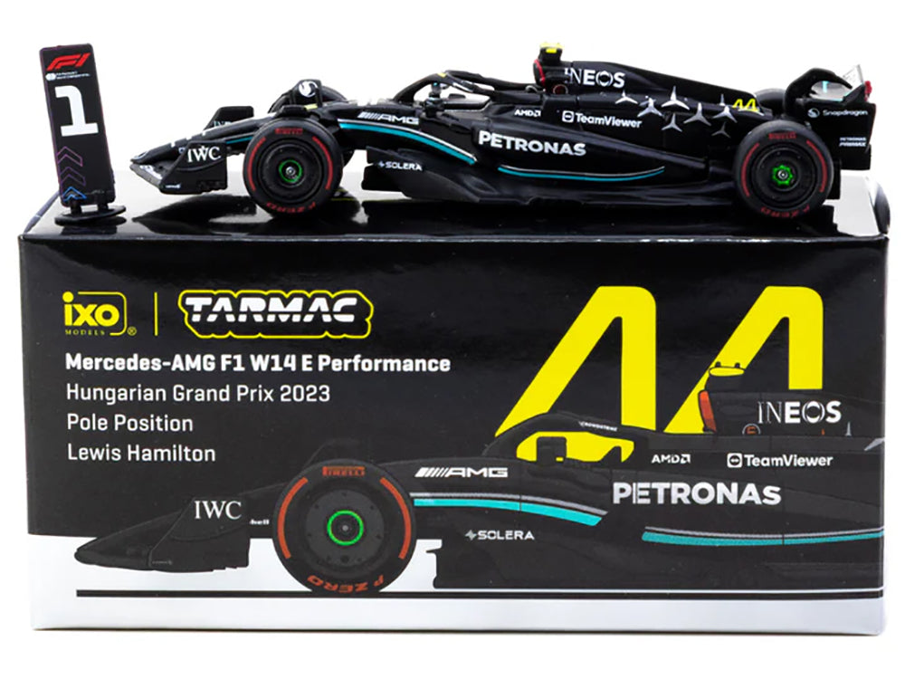Mercedes-AMG F1 W14 E Performance #44 Lewis Hamilton Pole Position Formula One F1 "Hungarian GP" (2023) "Global64" Series 1/64 Diecast Model Car by Tarmac Works - image 3