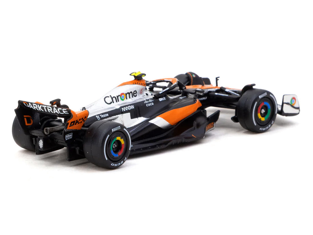 McLaren MCL60 #4 Lando Norris 2nd Place Formula One F1 "British GP" (2023) with Pitboards "Global64" Series 1/64 Diecast Model Car by Tarmac Works - image 3