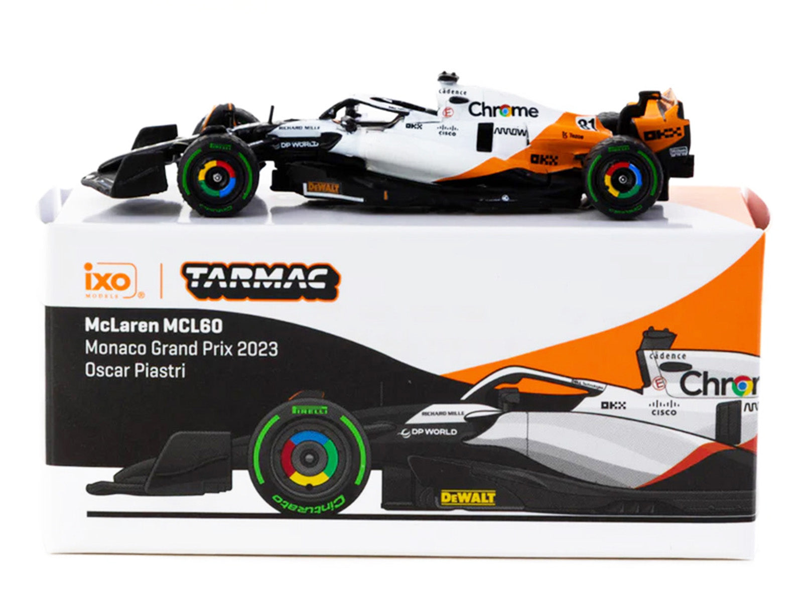 McLaren MCL60 #81 Oscar Piastri Formula One F1 "Monaco GP" (2023) "Global64" Series 1/64 Diecast Model by Tarmac Works - image 4