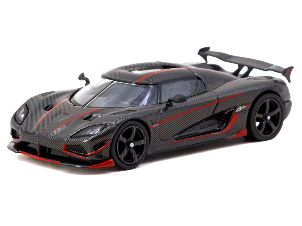 Koenigsegg Agera RS Black Carbon with Red Accents "Global64" Series 1/64 Diecast Model Car by Tarmac Works - image 2