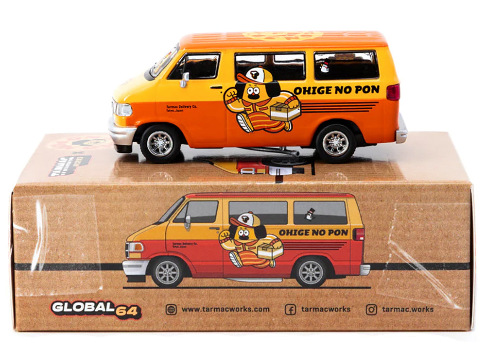 Dodge Van "Ohige no Pon" Orange Two-Tone "Global64" Series 1/64 Diecast Model by Tarmac Works - image 3