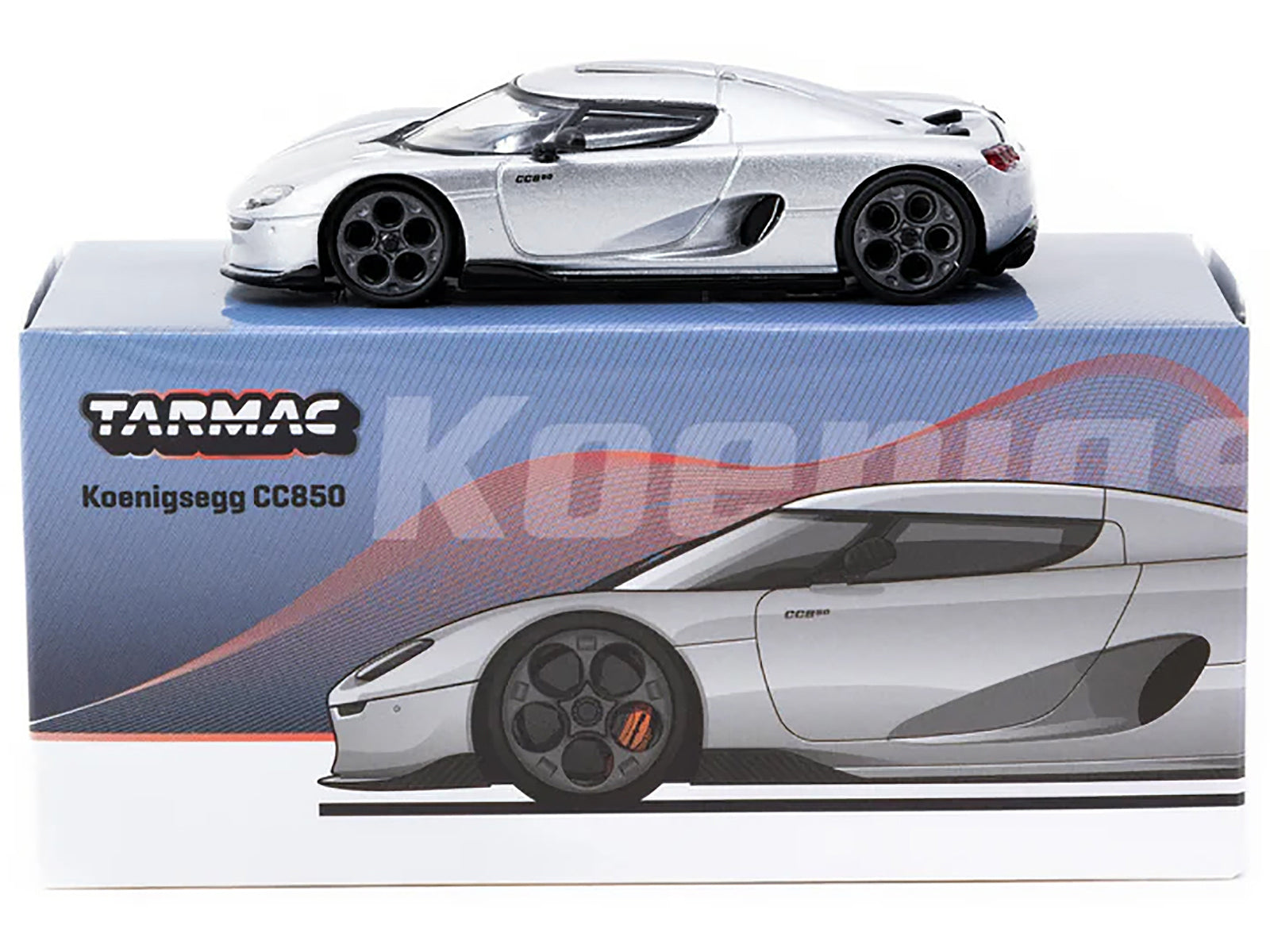 Koenigsegg CC850 Silver Metallic "Global64" Series 1/64 Diecast Model by Tarmac Works - image 3