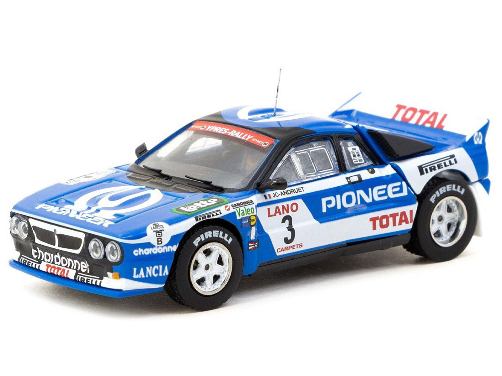 Lancia 037 Rally #3 Jean-Claude Andruet - Francoise Sappey 2nd Place "Ypres 24 Hours Rally" (1983) "Hobby64+" Series 1/64 Diecast Model Car by Tarmac Works - image 2