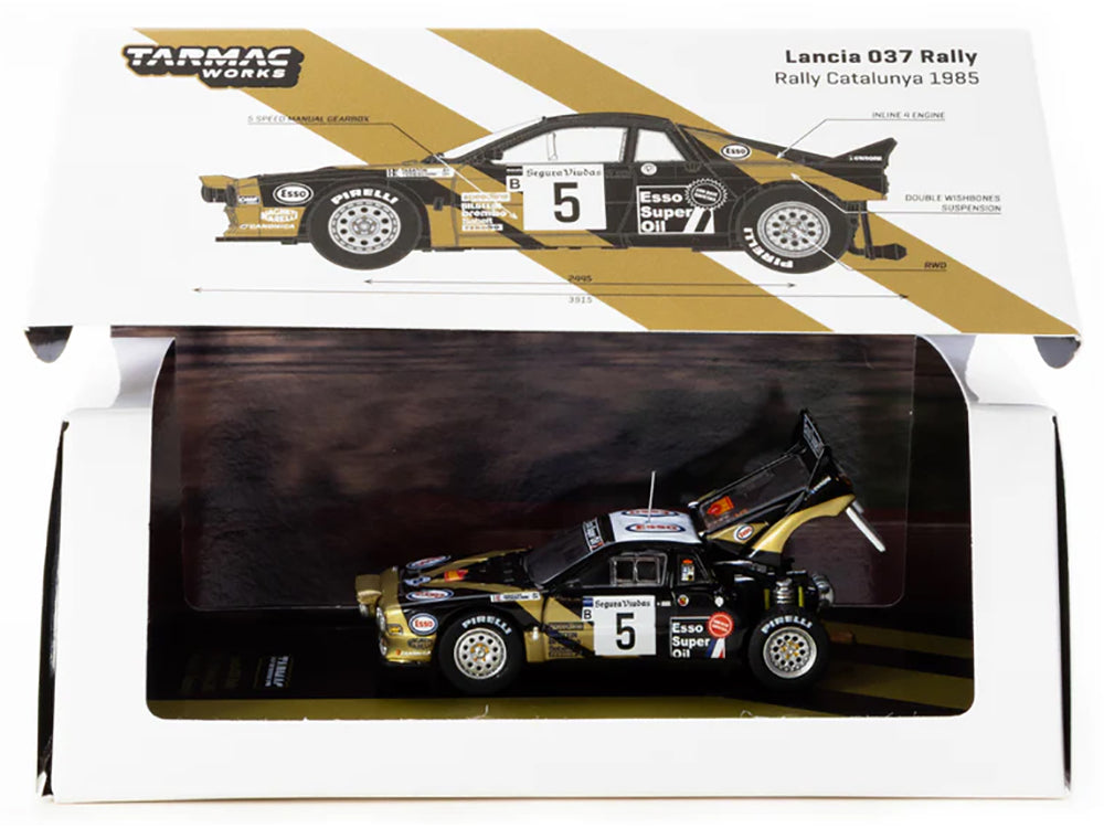 Lancia 037 Rally #5 Fabrizio Tabaton - Luciano Tedeschini Winner "Rally Catalunya" (1985) "Hobby64+" Series 1/64 Diecast Model Car by Tarmac Works - image 3