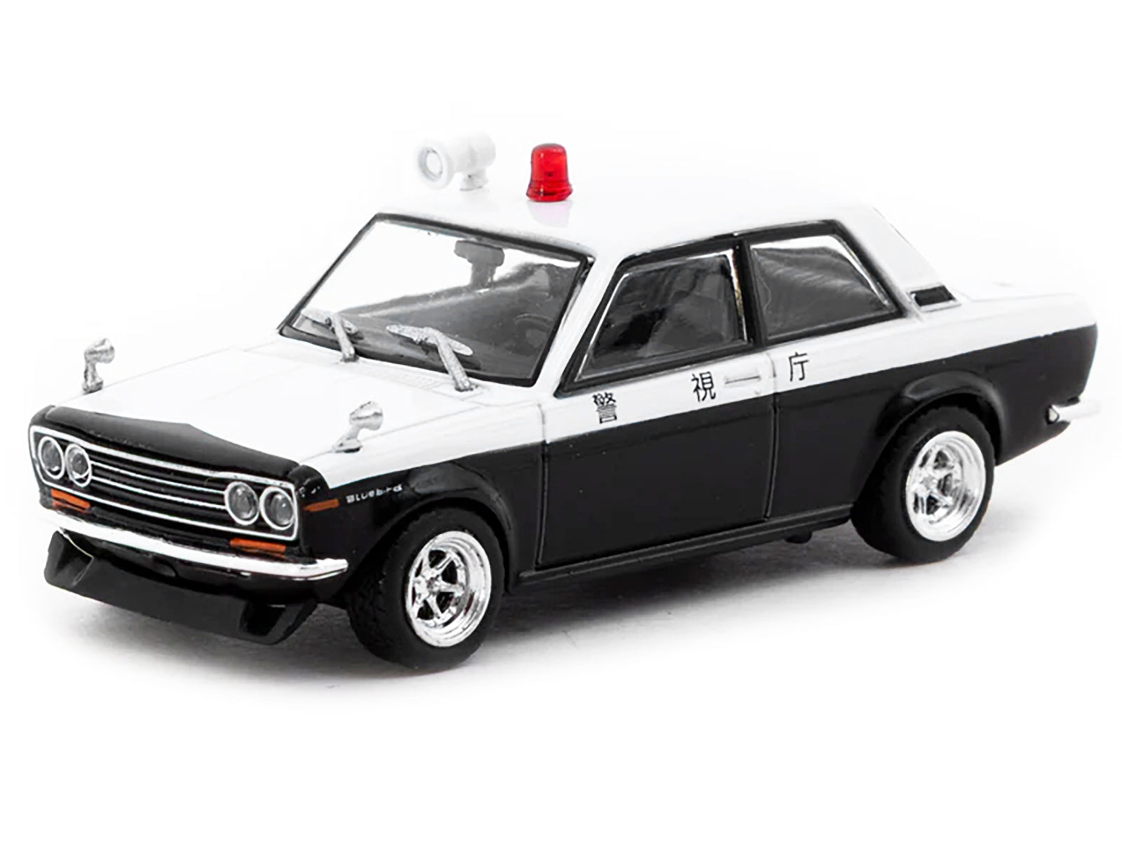 Datsun 510 "Japanese Police" Black and White "Road64" Series 1/64 Diecast Model Car by Tarmac Works - image 2