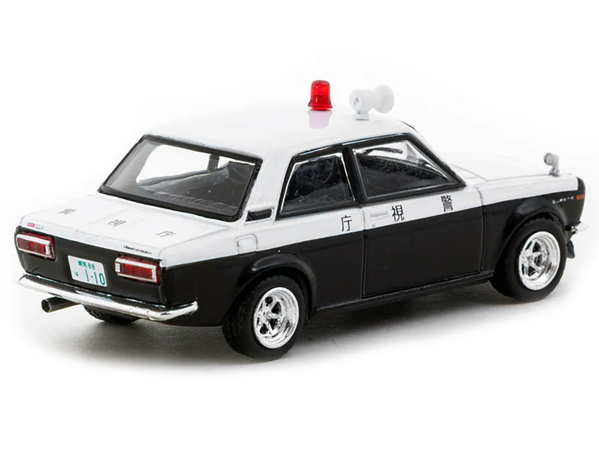 Datsun 510 "Japanese Police" Black and White "Road64" Series 1/64 Diecast Model Car by Tarmac Works - image 3