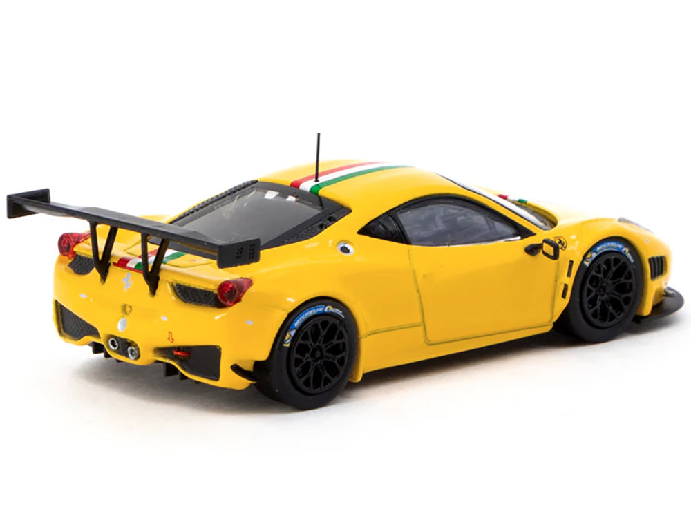 Ferrari 458 Italia GT3 Yellow with Italian Flag Stripes "Road64" Series 1/64 Diecast Model Car by Tarmac Works - image 3