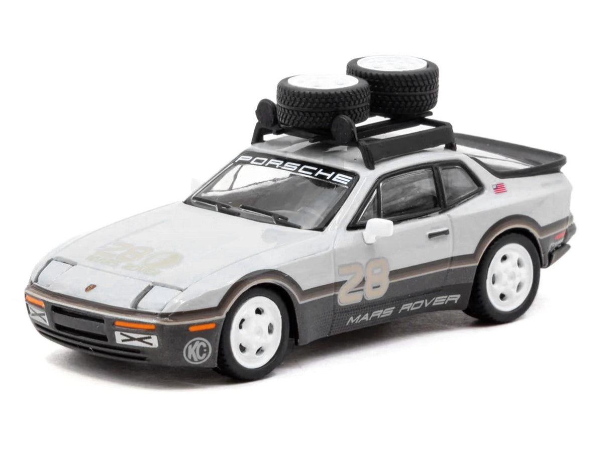 Porsche "GRAMS28 Mars Rover" 944 #28 Gray and Brown with Roof Rack "Collab64" Series 1/64 Diecast Model Car by Schuco & Tarmac Works - image 2