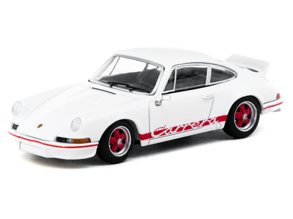 Porsche 911 Carrera RS 2.7 Lightweight White with Red Stripes "Collab64" Series 1/64 Diecast Model Car by Schuco & Tarmac Works - image 2