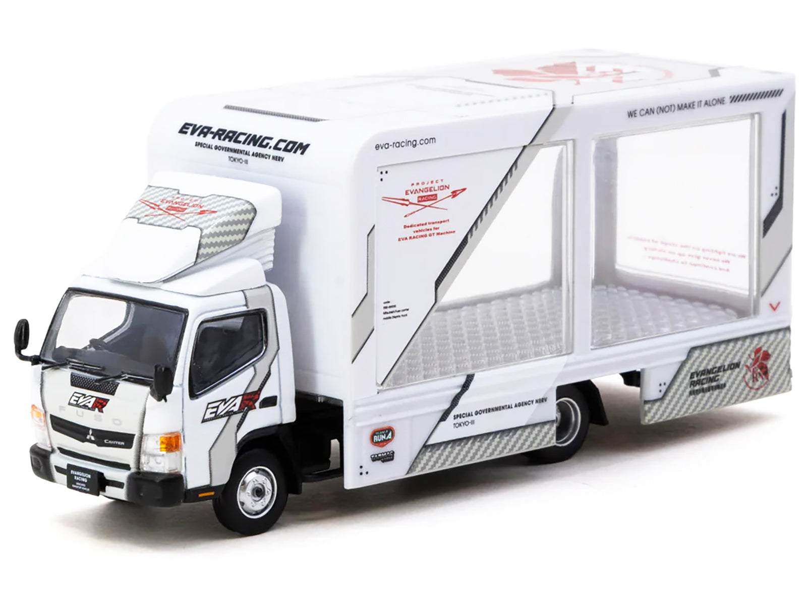 Mitsubishi Fuso Canter Mobile Display Truck RHD (Right Hand Drive) "EVA Racing" White with Graphics "Truck64" Series 1/64 Diecast Model Car by Tarmac Works - image 2