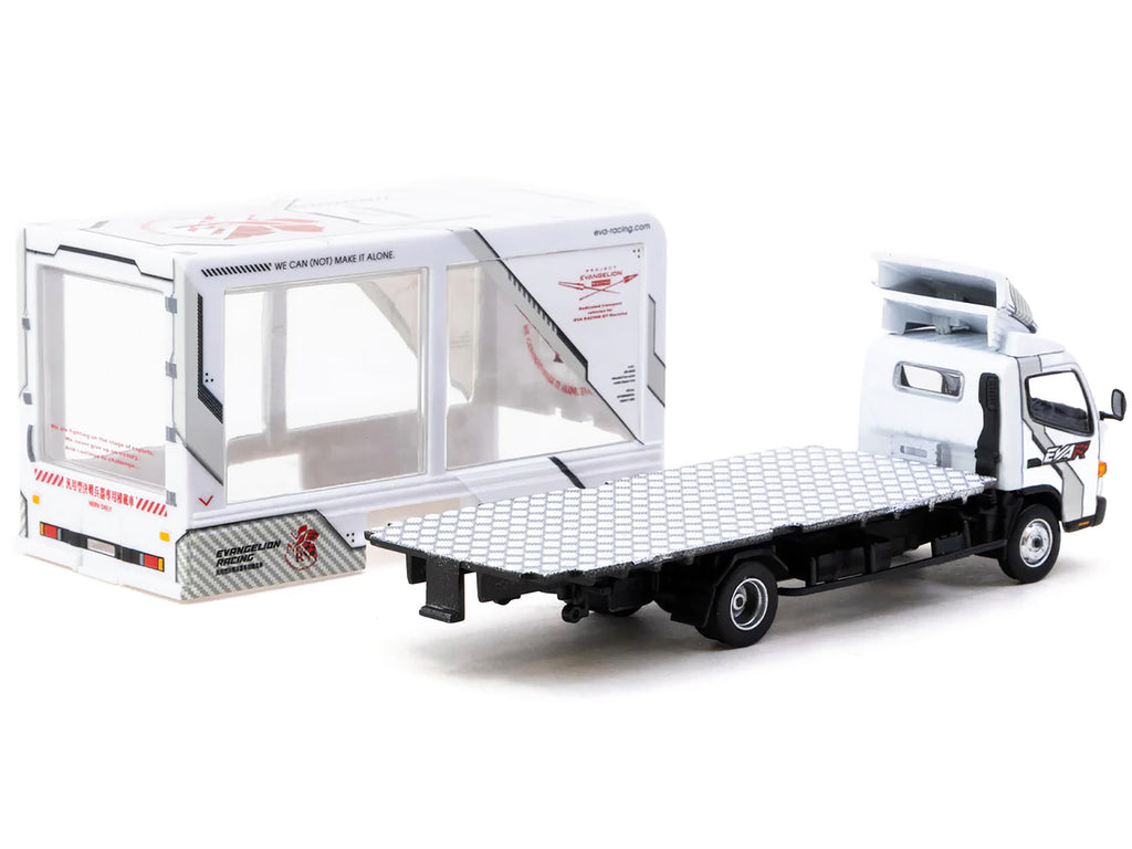 Mitsubishi Fuso Canter Mobile Display Truck RHD (Right Hand Drive) "EVA Racing" White with Graphics "Truck64" Series 1/64 Diecast Model Car by Tarmac Works - image 3