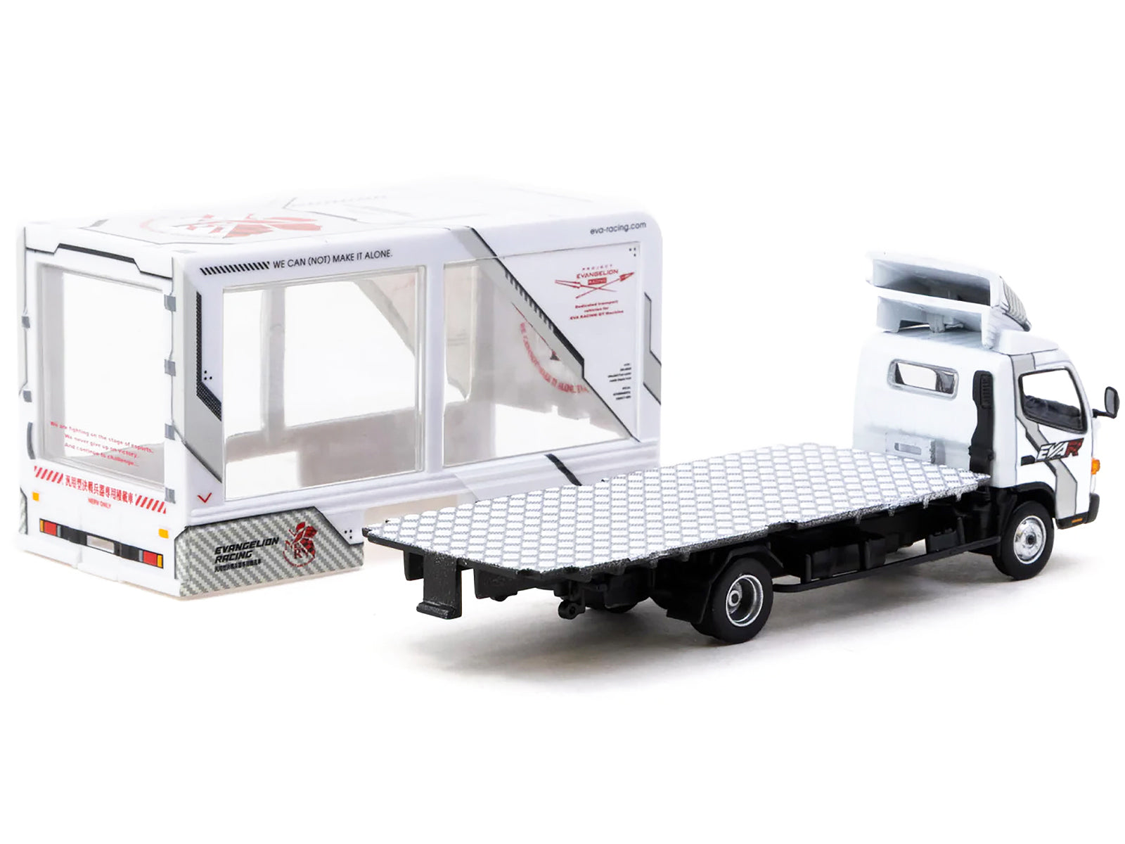 Mitsubishi Fuso Canter Mobile Display Truck RHD (Right Hand Drive) "EVA Racing" White with Graphics "Truck64" Series 1/64 Diecast Model Car by Tarmac Works - image 3