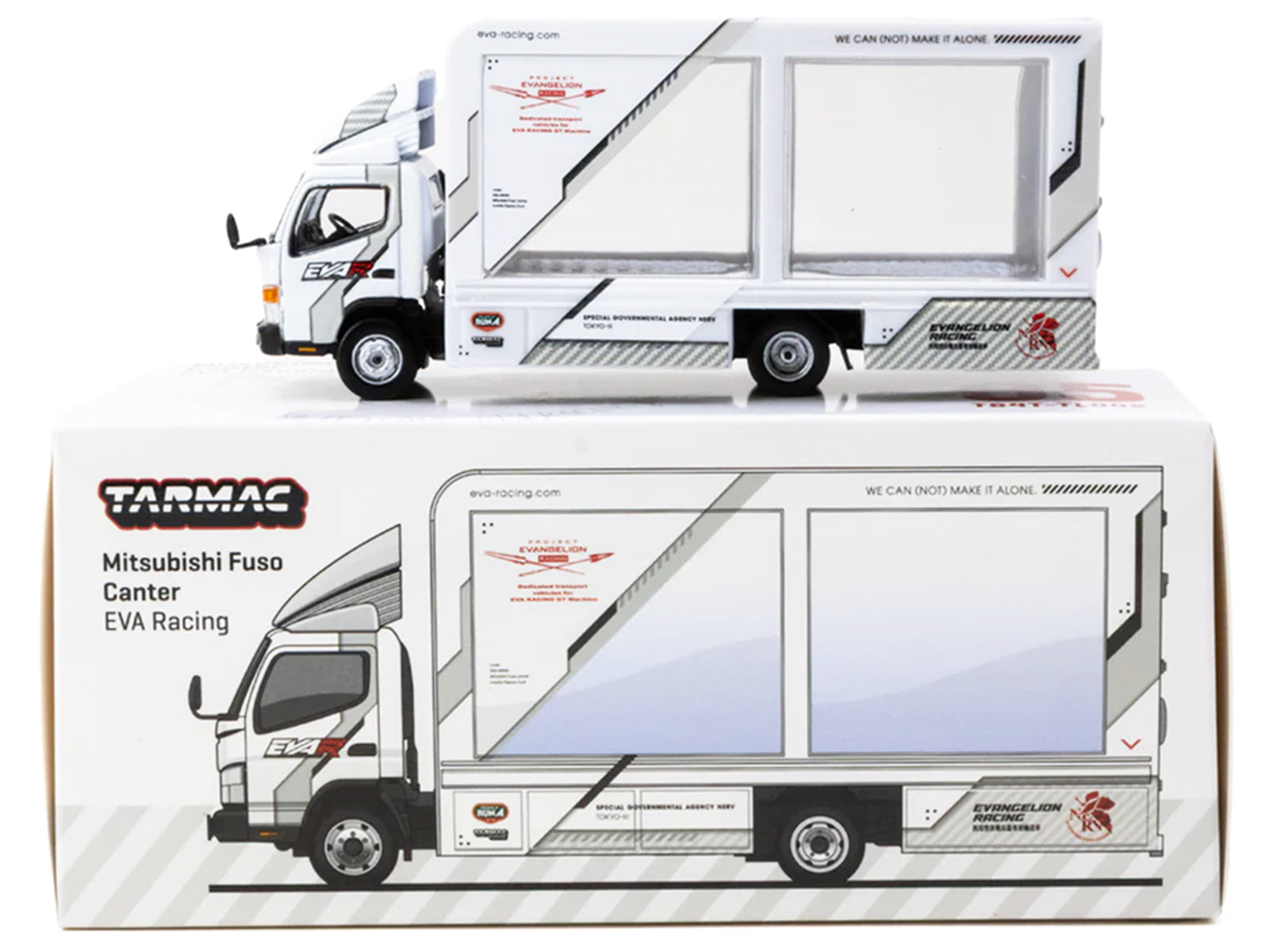 Mitsubishi Fuso Canter Mobile Display Truck RHD (Right Hand Drive) "EVA Racing" White with Graphics "Truck64" Series 1/64 Diecast Model Car by Tarmac Works - image 4