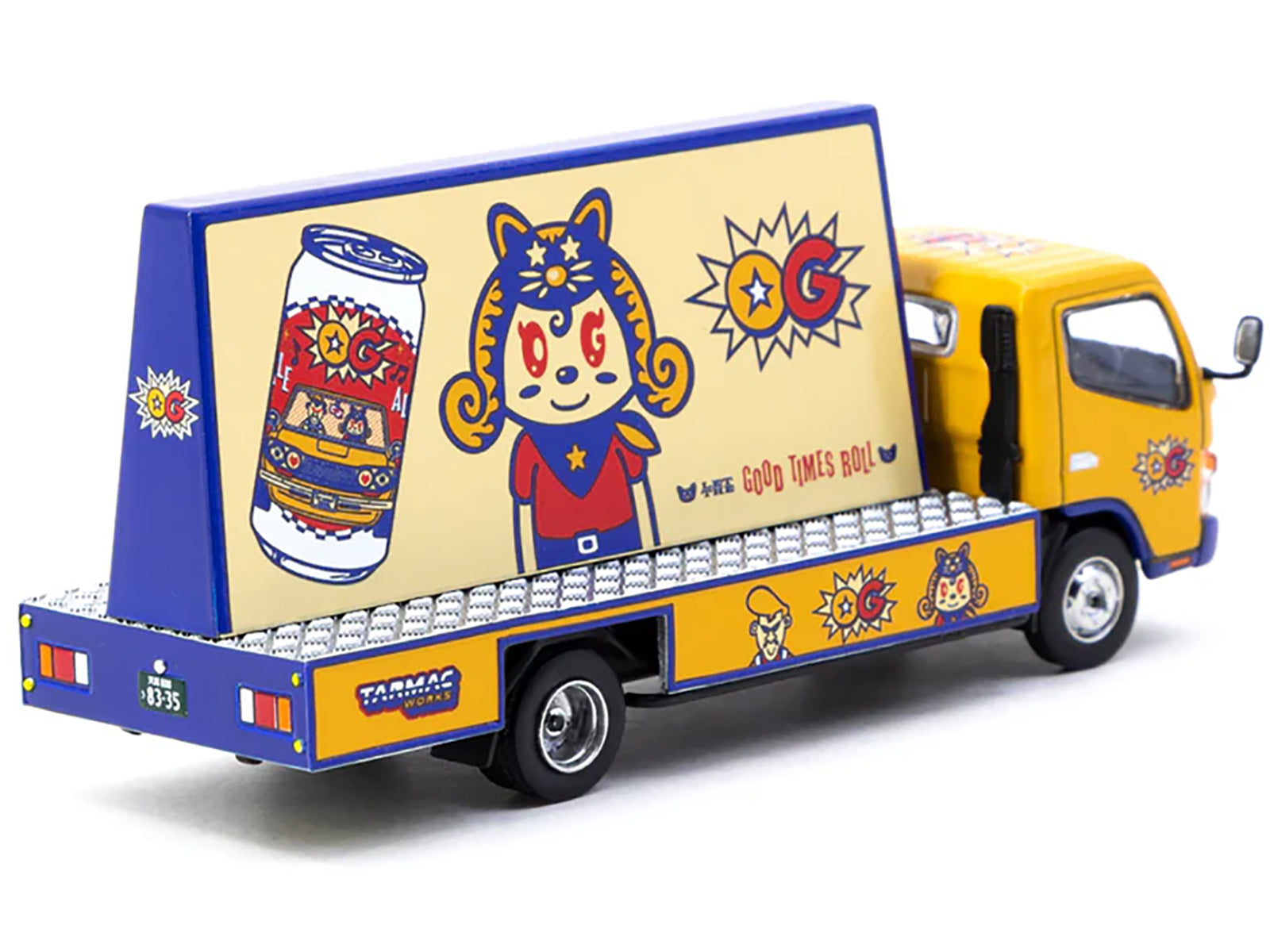 Mitsubishi Fuso Canter Mobile Ad Truck RHD (Right Hand Drive) "OG Beer" Yellow with Graphics "Truck64" Series 1/64 Diecast Model Car by Tarmac Works - image 2