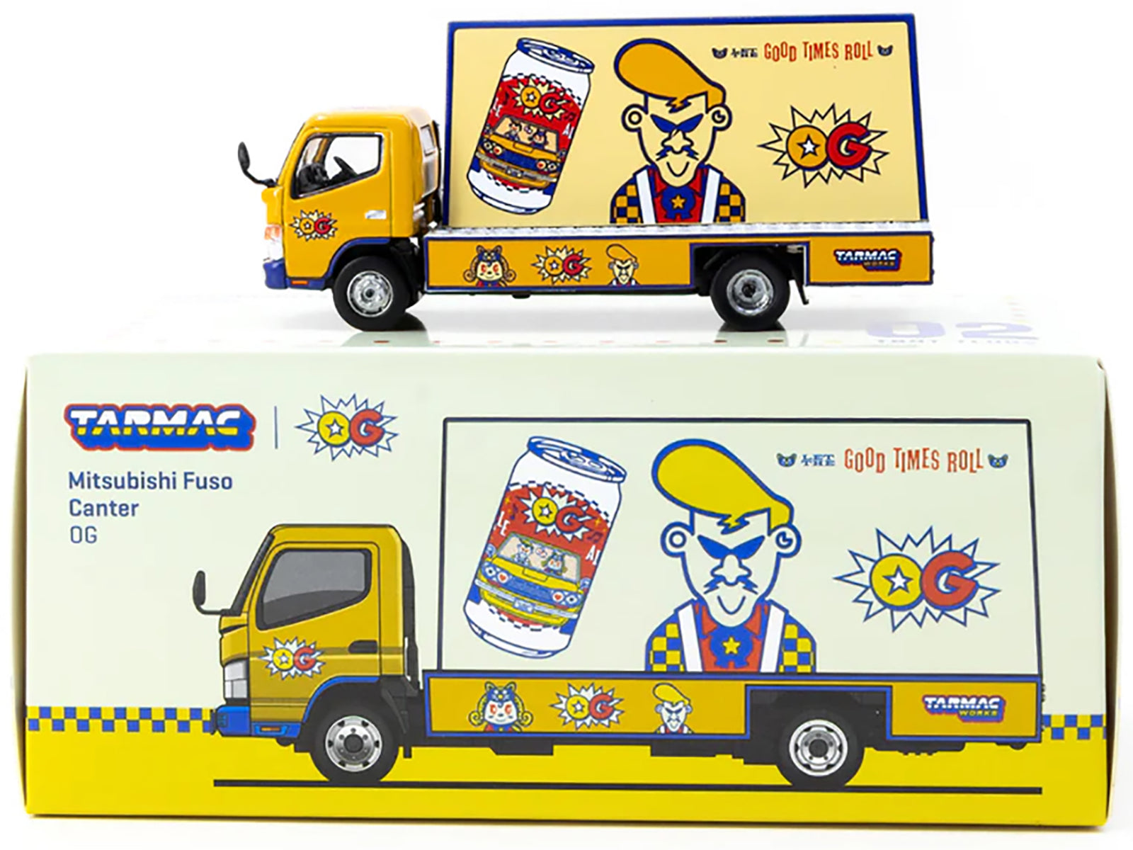 Mitsubishi Fuso Canter Mobile Ad Truck RHD (Right Hand Drive) "OG Beer" Yellow with Graphics "Truck64" Series 1/64 Diecast Model Car by Tarmac Works - image 3