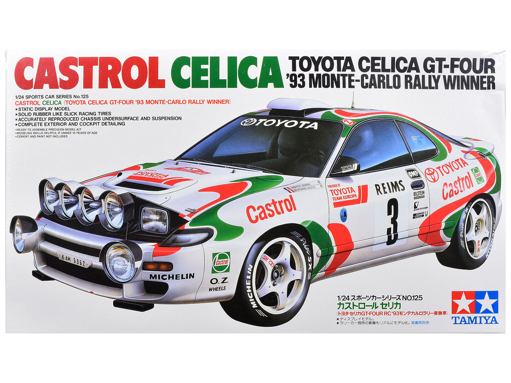 Model Kit Toyota Celica GT-Four (Castrol Celica) #3 Winner "Monte-Carlo Rally" (1993) 1/24 Scale Model by Tamiya