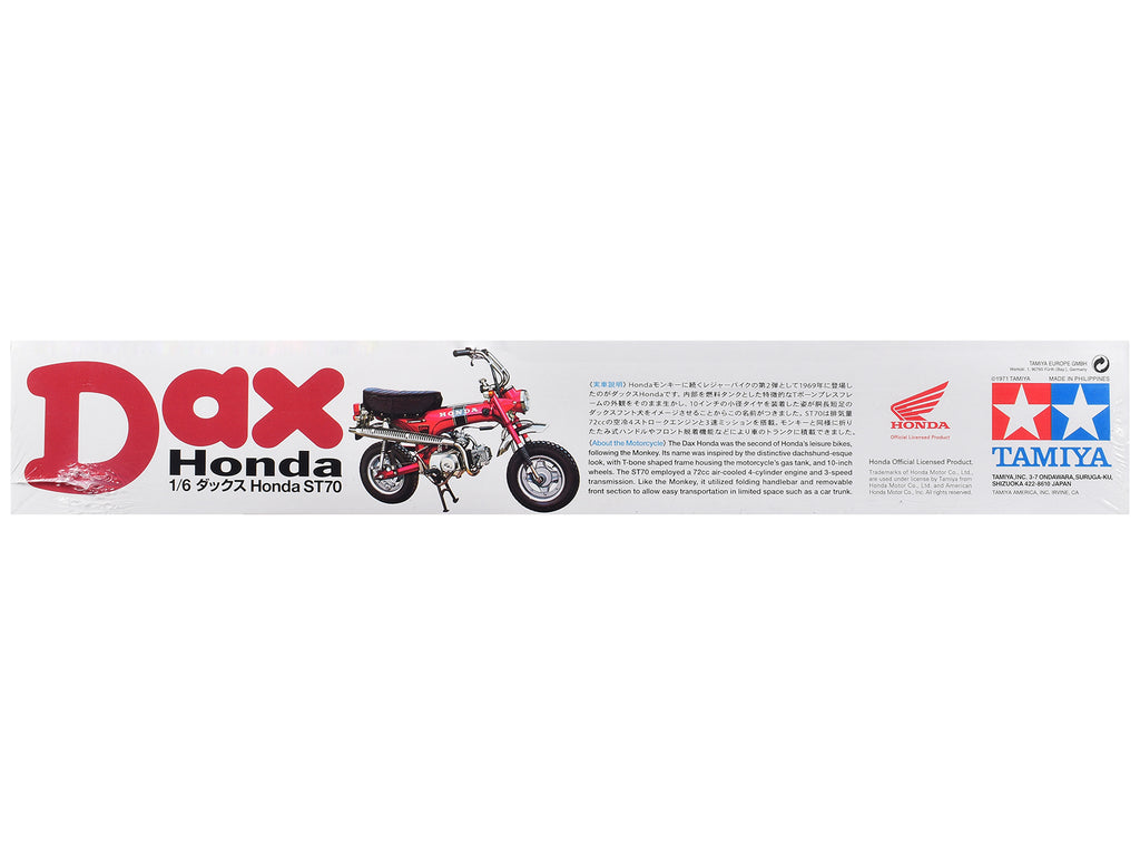 Model Kit Dax Honda Export 70 Motorcycle 1/6 Scale Model by Tamiya - image 5