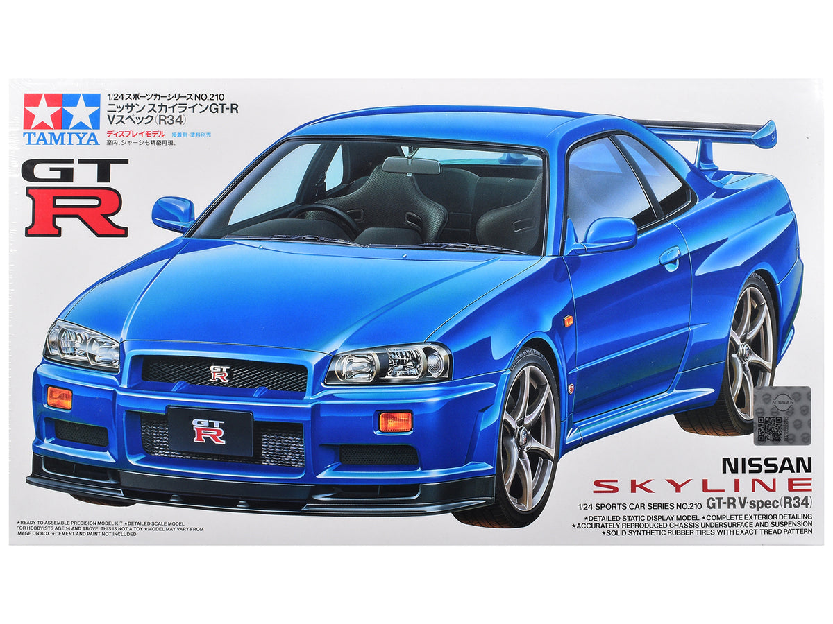 Model Kit Nissan Skyline GT-R V-Spec (R34) 1/24 Scale Model by Tamiya