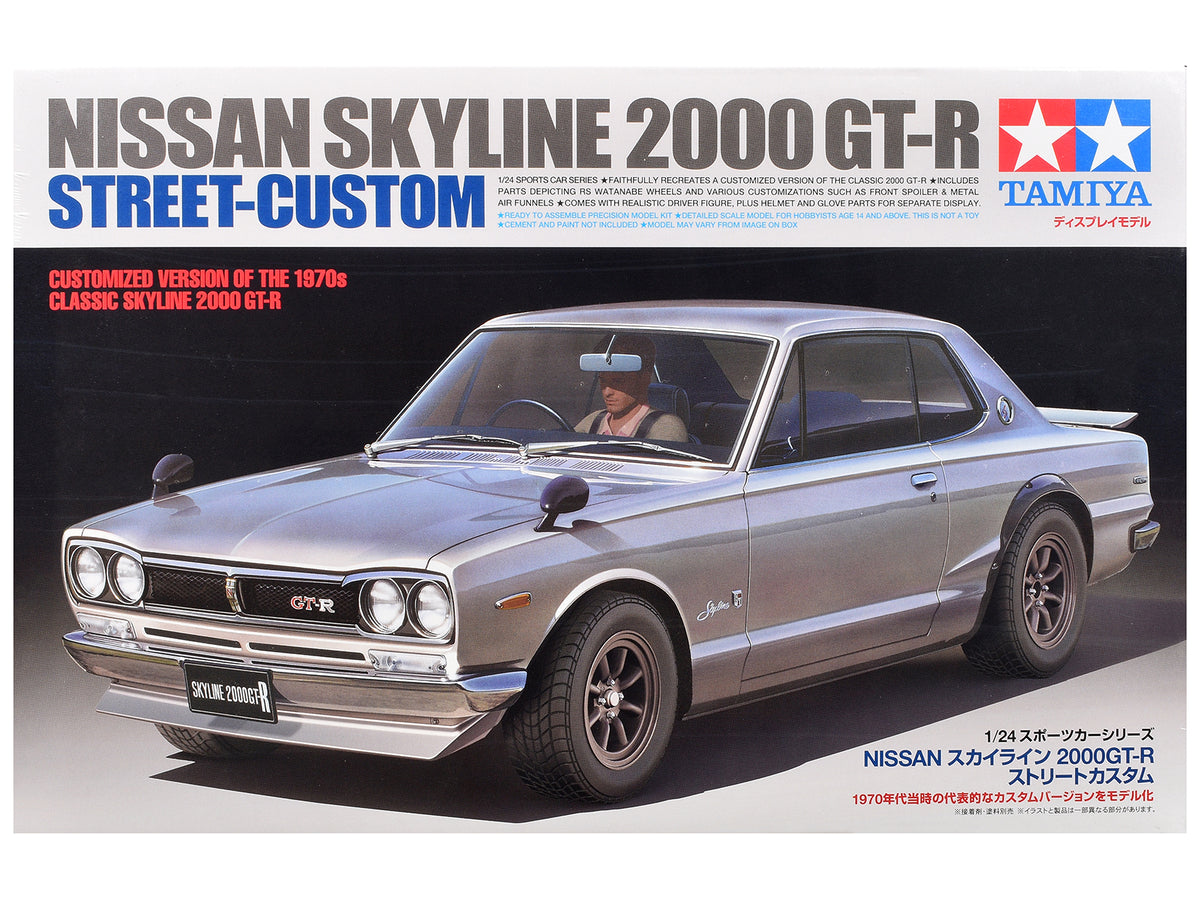 Model Kit Nissan Skyline 2000 GT-R Street-Custom with Figure 1/24 Scale Model by Tamiya
