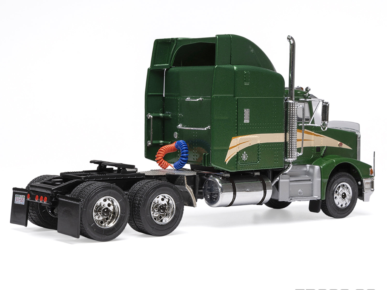 1998 Peterbilt 377 A/E Truck Tractor Green Metallic with Beige Stripes 1/43 Diecast Model by IXO Models - image 3