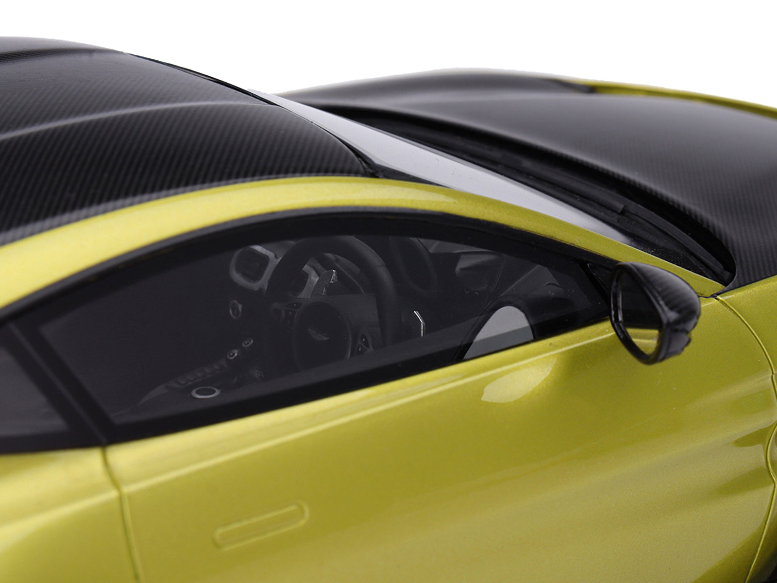 2022 Aston Martin V12 Vantage RHD (Right Hand Drive) Cosmopolitan Yellow with Black Hood and Top 1/18 Model Car by Top Speed - image 2