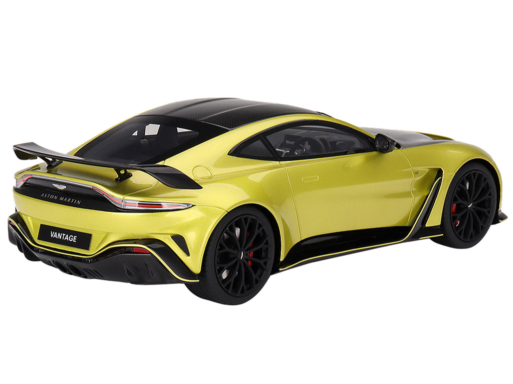 2022 Aston Martin V12 Vantage RHD (Right Hand Drive) Cosmopolitan Yellow with Black Hood and Top 1/18 Model Car by Top Speed - image 4