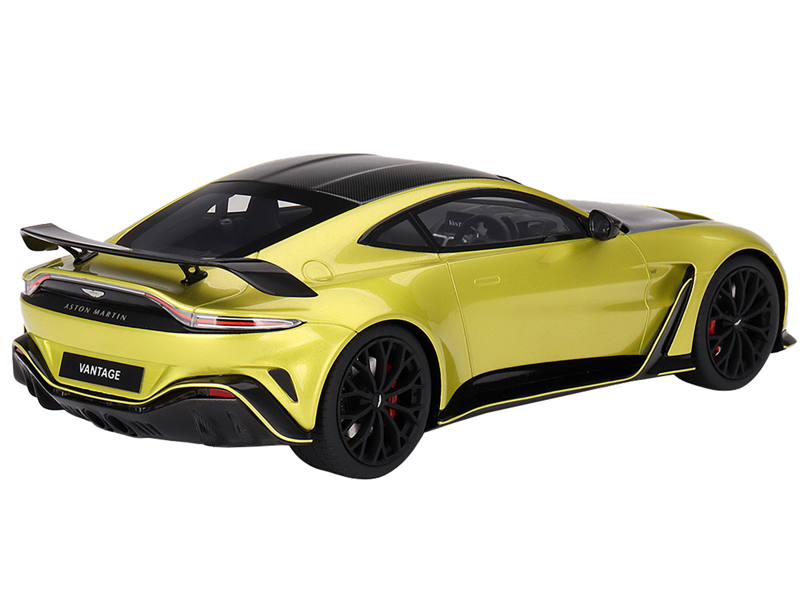 2022 Aston Martin V12 Vantage RHD (Right Hand Drive) Cosmopolitan Yellow with Black Hood and Top 1/18 Model Car by Top Speed - image 4