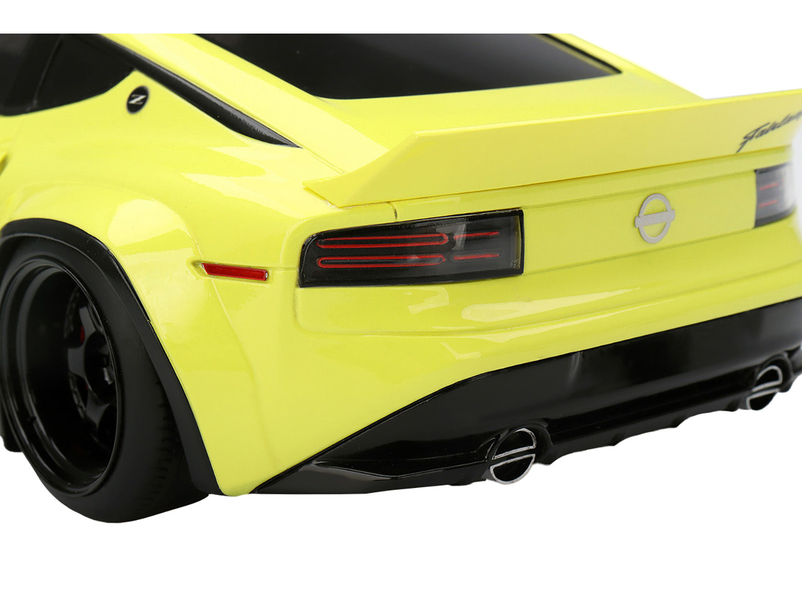 Nissan Z (RZ34) "Pandem" Ikazuchi Yellow with Matt Black Hood 1/18 Model Car by Top Speed - image 5