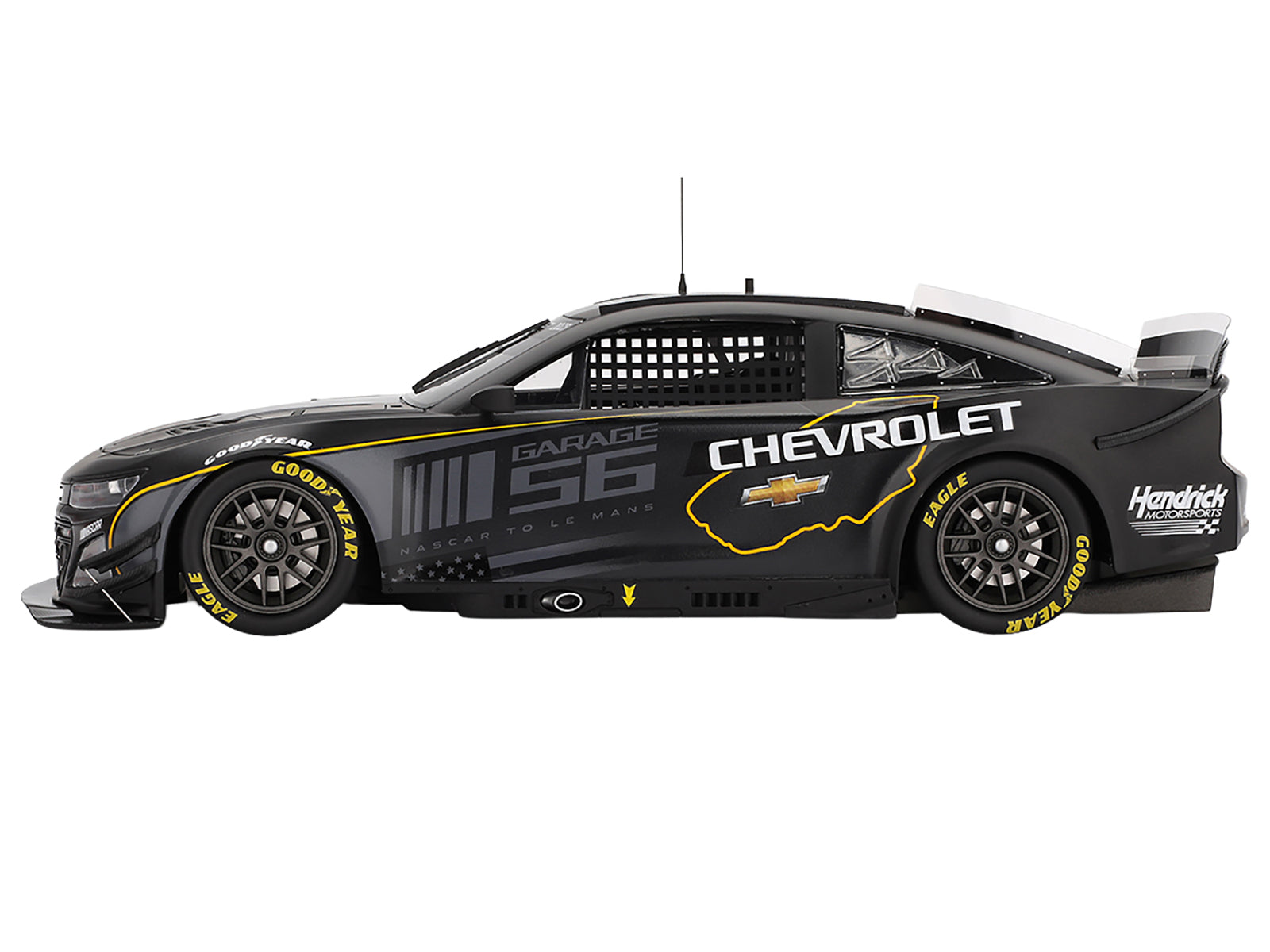 Chevrolet Camaro ZL1 #24 "Hendrick Motorsports Test Car" Matt Black with Graphics 1/18 Model Car by Top Speed - image 4