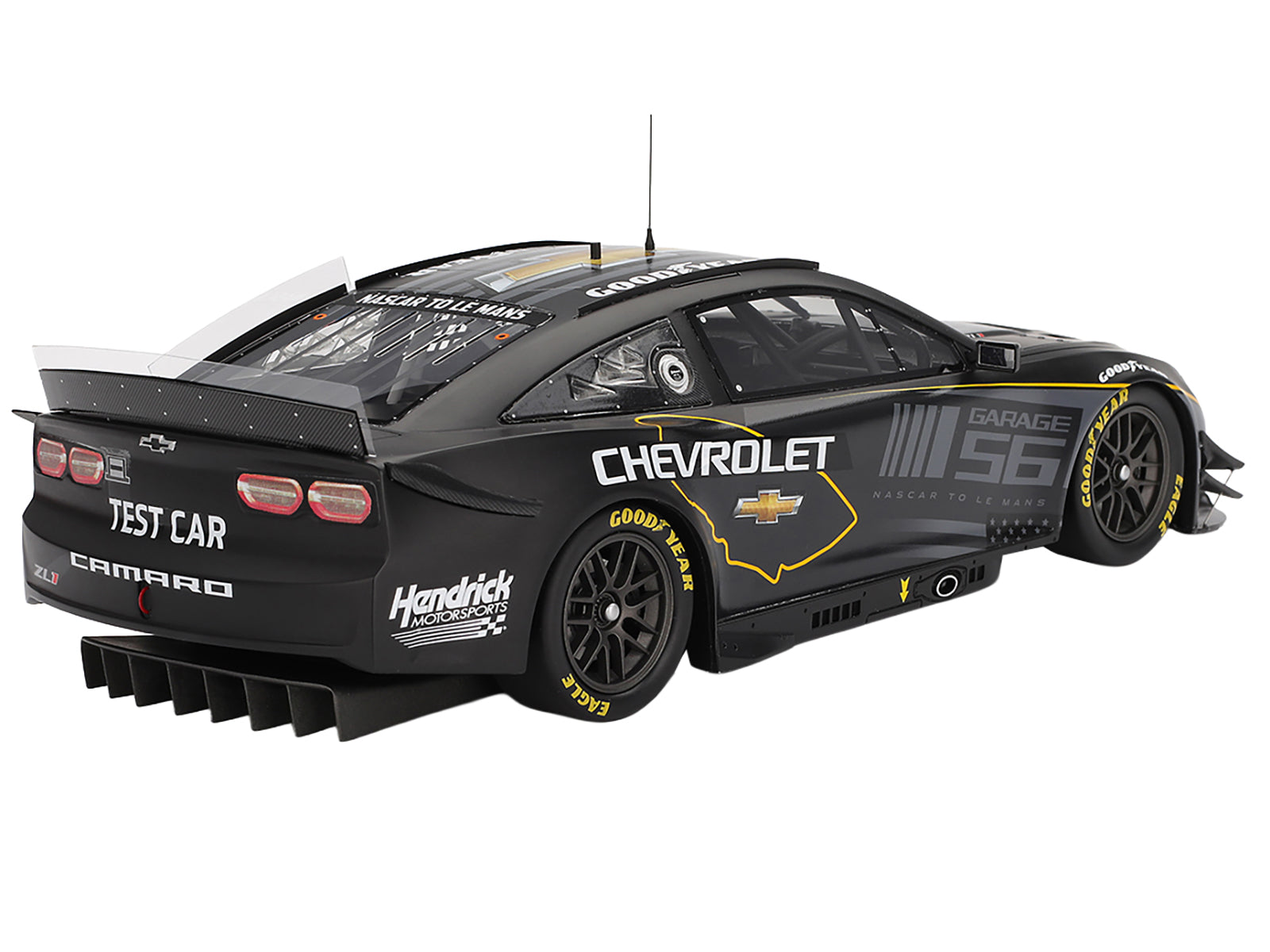 Chevrolet Camaro ZL1 #24 "Hendrick Motorsports Test Car" Matt Black with Graphics 1/18 Model Car by Top Speed - image 5