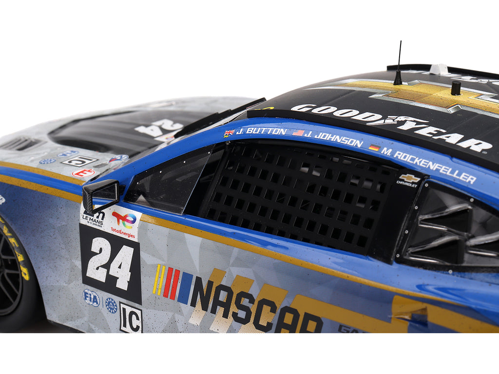 Chevrolet Camaro ZL1 #24 Jenson Button - Jimmie Johnson - Mike Rockenfeller (Post-Race Weathered Version) "Hendrick Motorsports - NASCAR Next Gen Garage 56" Innovative "24 Hours of Le Mans" (2023) 1/18 Model Car by Top Speed - image 2