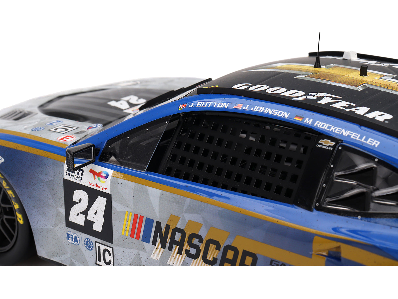 Chevrolet Camaro ZL1 #24 Jenson Button - Jimmie Johnson - Mike Rockenfeller (Post-Race Weathered Version) "Hendrick Motorsports - NASCAR Next Gen Garage 56" Innovative "24 Hours of Le Mans" (2023) 1/18 Model Car by Top Speed - image 2