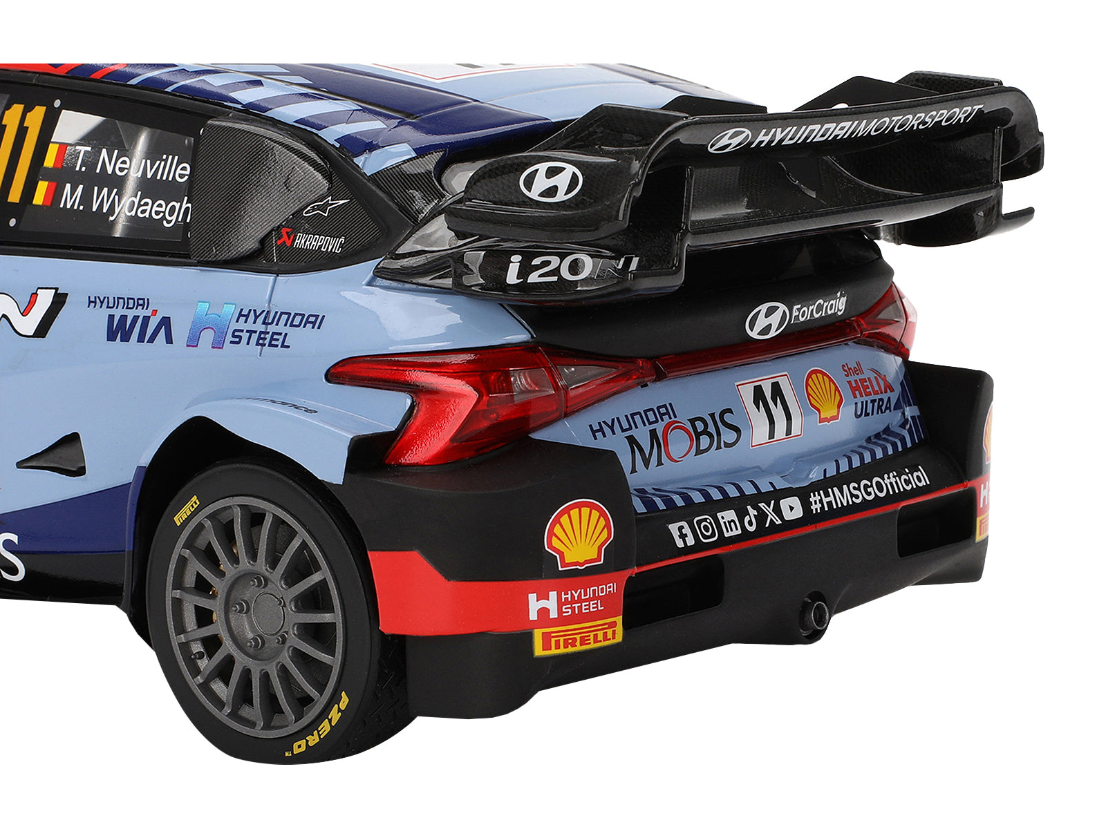 Hyundai i20 N Rally1 Hybrid #11 Thierry Neuville - Martijn Wydaeghe "Hyundai Shell Mobis WRT"  Winner WRC "Monte Carlo Rally" (2024) 1/18 Model Car by Top Speed - image 4