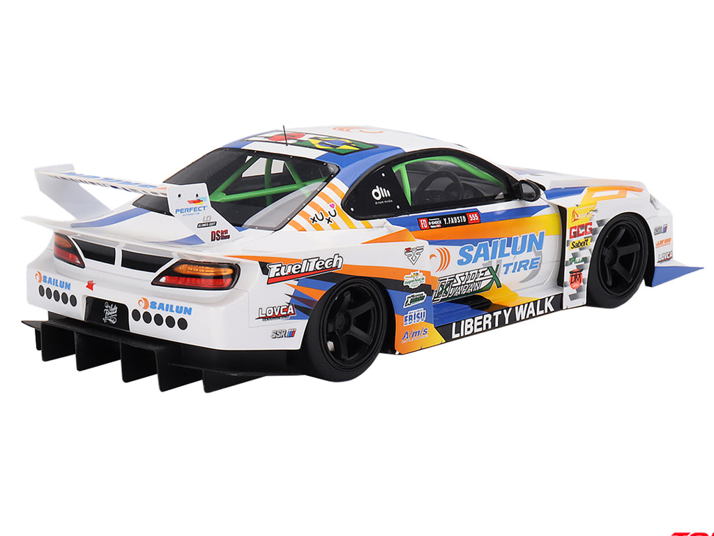 Nissan LB-Super Silhouette S15 SILVIA #555 Yukio Fausto "Formula Drift Japan" (2023) 1/18 Model Car by Top Speed - image 5