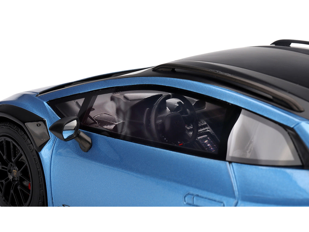 Lamborghini Huracan Sterrato Blu Aegir Blue Metallic with Matt Black Top 1/18 Model Car by Top Speed - image 2